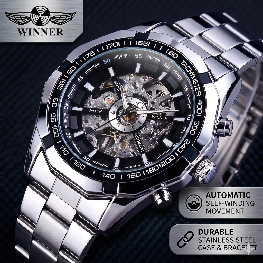 Luxein Vanguard | Men's Automatic Skeleton Business Watch